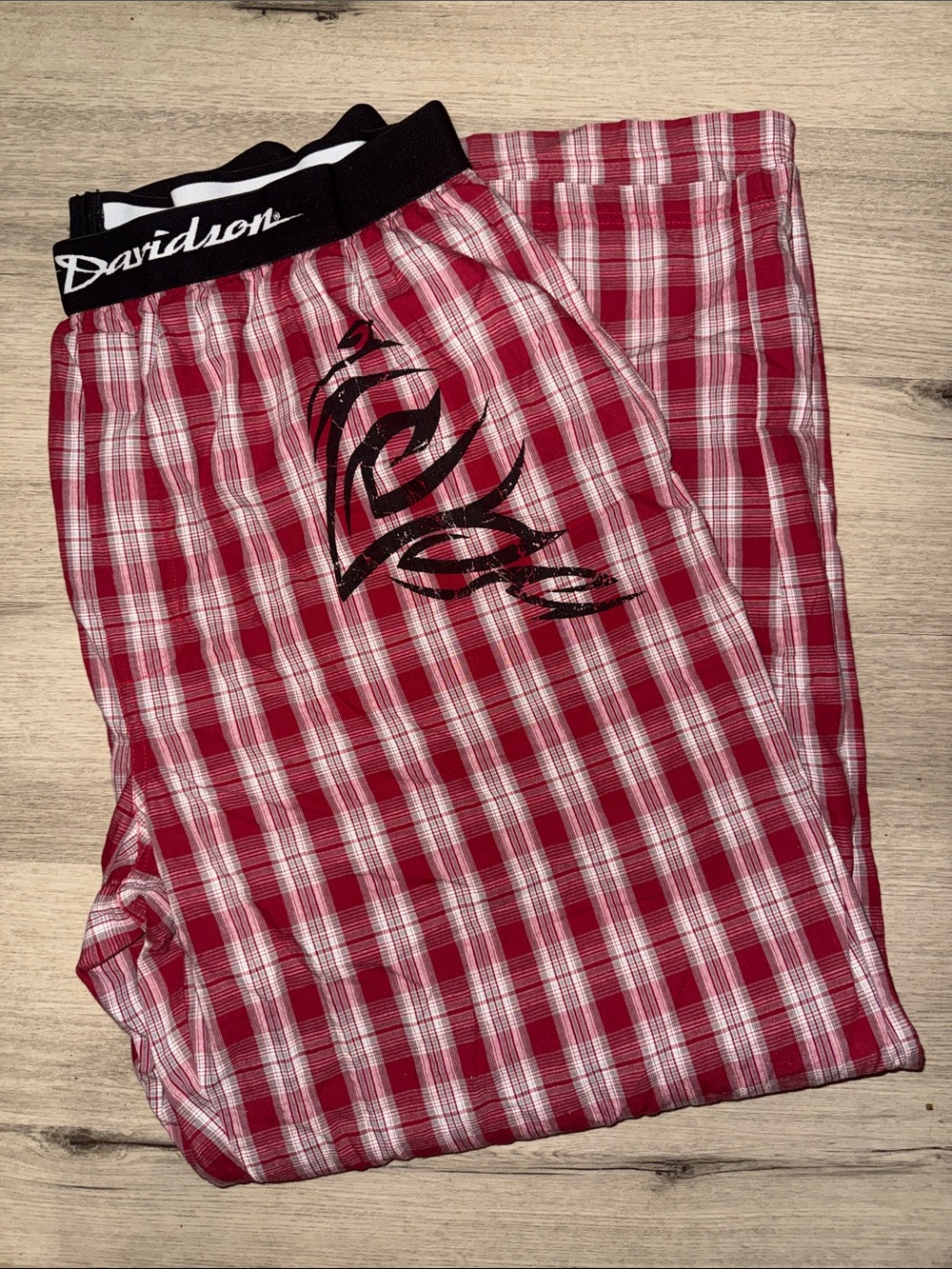 Harley Davidson Mens Red White Plaid Pajama Pants XL 40-42 Lounge Sleepwear 03